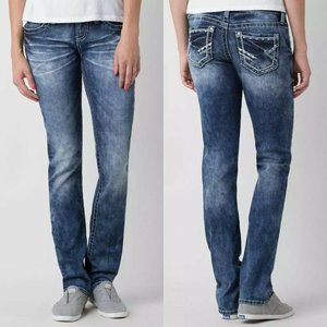 Daytrip Aquaris Straight Leg Stretch Jeans Buckle Denim in Medium 62 Size 25